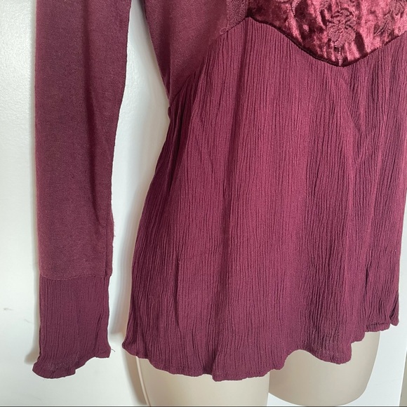 Altar'd State Velvet Floral Long Sleeve Ruffles - Picture 5 of 8